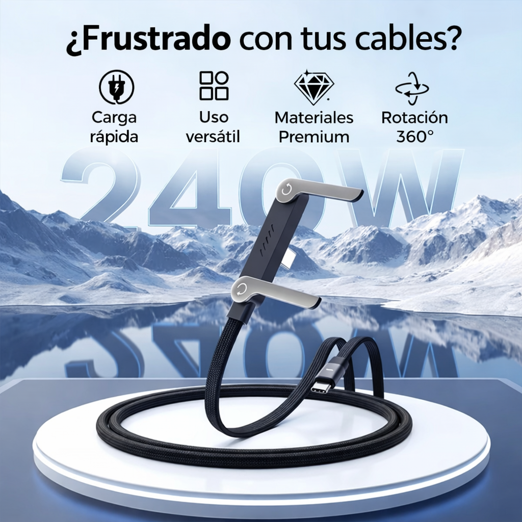 FlexCharge Pro 240W Cable + Soporte